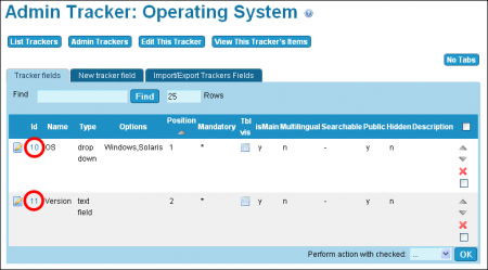 The completed Internal tracker with its two fields.
