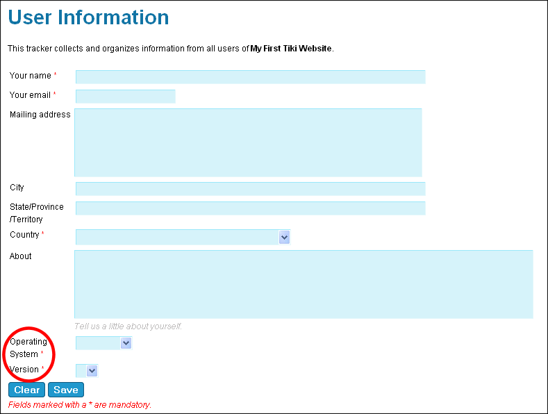 User form