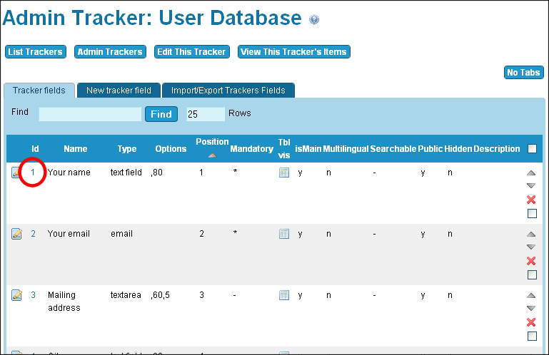 Tracker fields