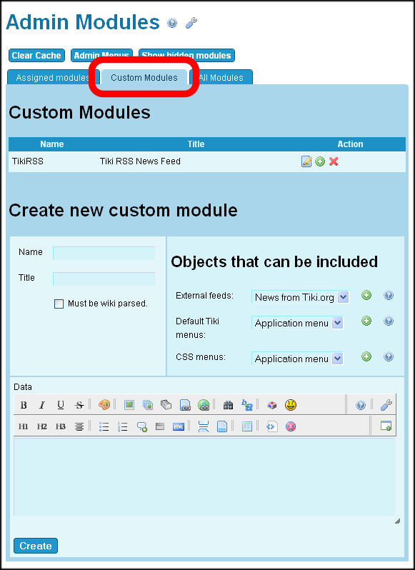 Admin: Modules