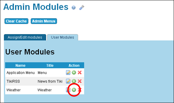 Admin: Modules