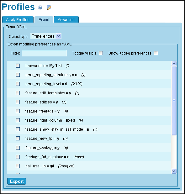Admin: Profiles