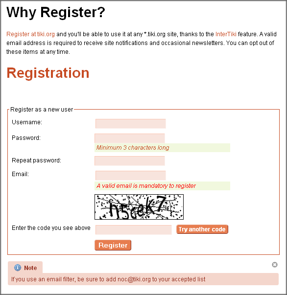 Registration