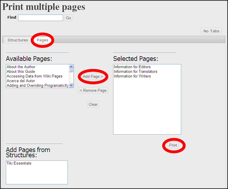 Print pages